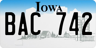 IA license plate BAC742