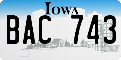 IA license plate BAC743