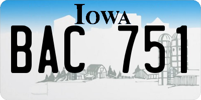 IA license plate BAC751