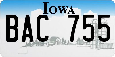 IA license plate BAC755