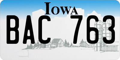 IA license plate BAC763