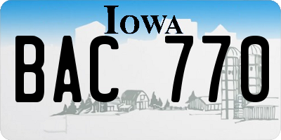 IA license plate BAC770