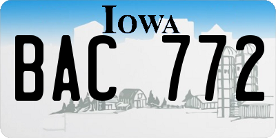 IA license plate BAC772