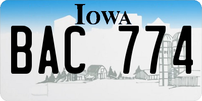 IA license plate BAC774