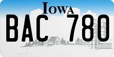 IA license plate BAC780