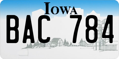 IA license plate BAC784