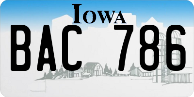 IA license plate BAC786