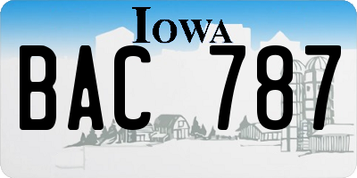 IA license plate BAC787