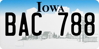 IA license plate BAC788