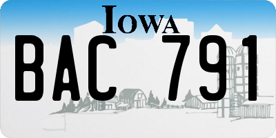 IA license plate BAC791