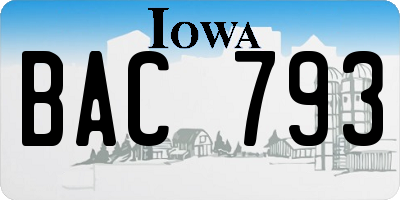IA license plate BAC793