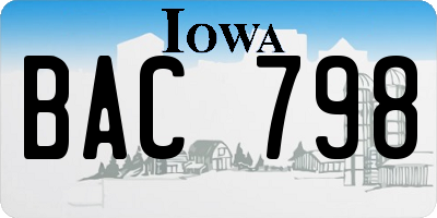 IA license plate BAC798