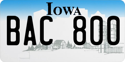 IA license plate BAC800
