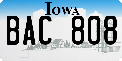 IA license plate BAC808