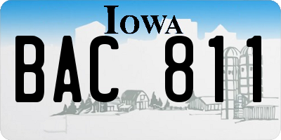 IA license plate BAC811