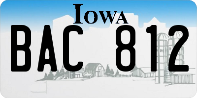 IA license plate BAC812