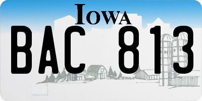 IA license plate BAC813
