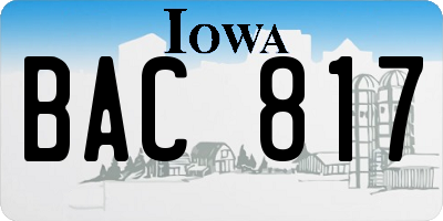 IA license plate BAC817