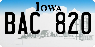 IA license plate BAC820