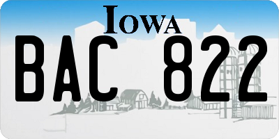 IA license plate BAC822