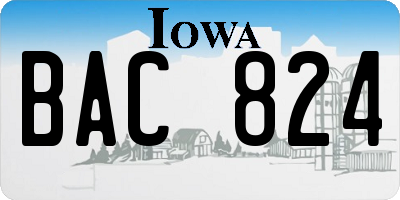 IA license plate BAC824