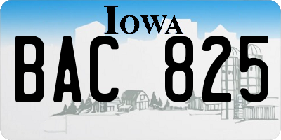 IA license plate BAC825