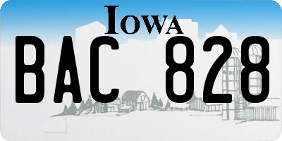 IA license plate BAC828