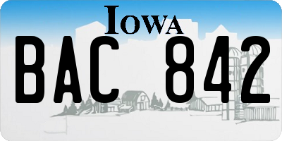 IA license plate BAC842