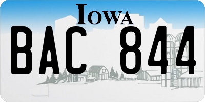 IA license plate BAC844