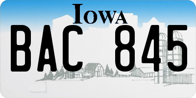 IA license plate BAC845