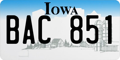 IA license plate BAC851