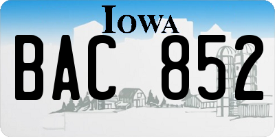 IA license plate BAC852