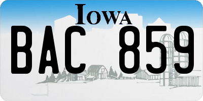 IA license plate BAC859