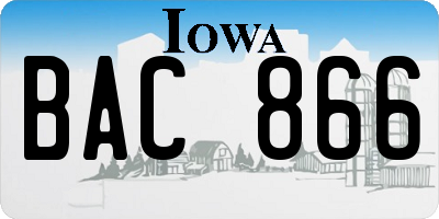 IA license plate BAC866