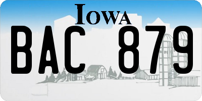 IA license plate BAC879