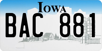 IA license plate BAC881