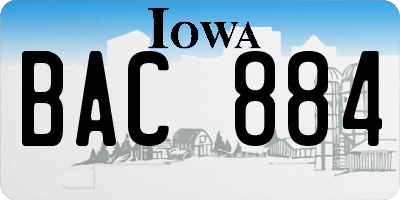 IA license plate BAC884