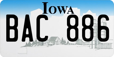 IA license plate BAC886