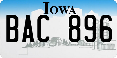 IA license plate BAC896