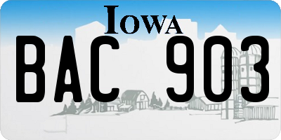 IA license plate BAC903