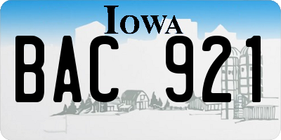 IA license plate BAC921