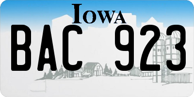 IA license plate BAC923