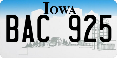 IA license plate BAC925