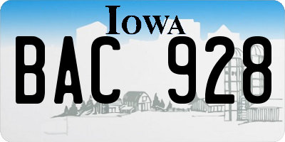 IA license plate BAC928