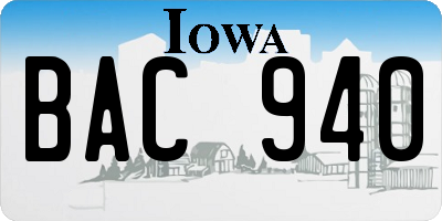 IA license plate BAC940