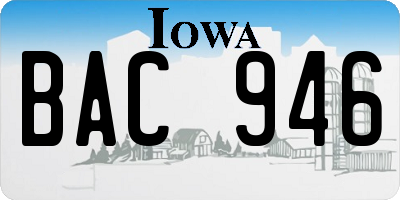 IA license plate BAC946