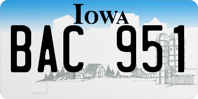 IA license plate BAC951