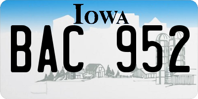 IA license plate BAC952