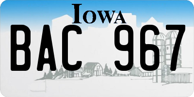IA license plate BAC967