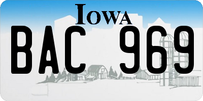 IA license plate BAC969